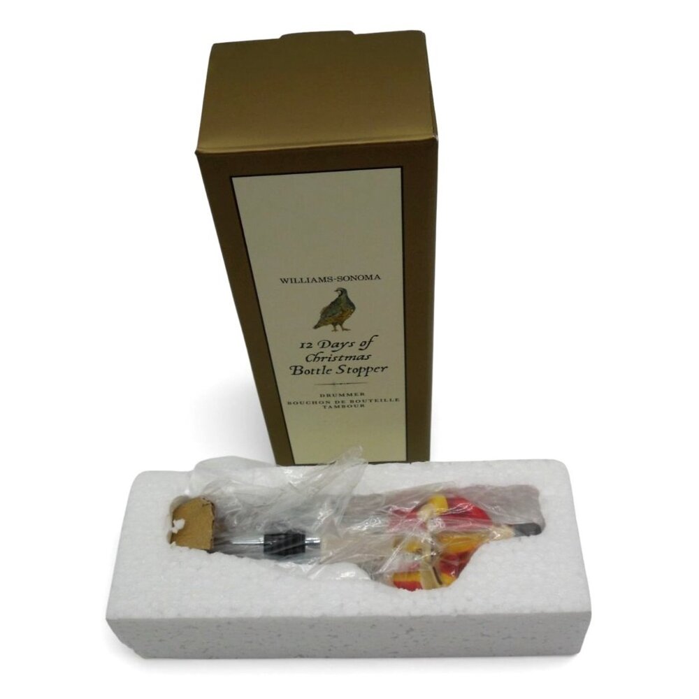 WILLIAMS SONOMA 12 Days Of Christmas Bottle Stopper Drummer 2012 Boxed